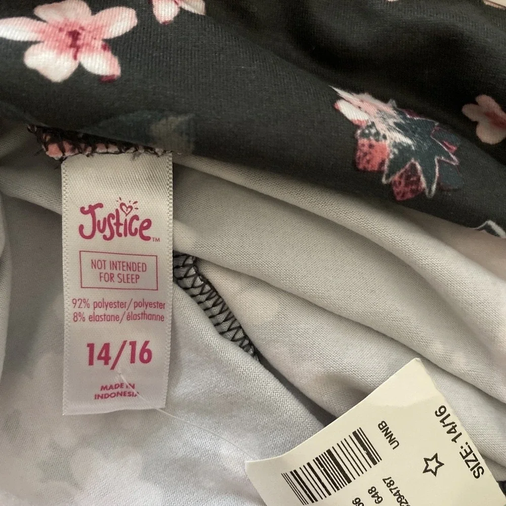 Girls Size 14/16 Leggings Lot of 4 Justice Cat & Jack Floral Panda Space